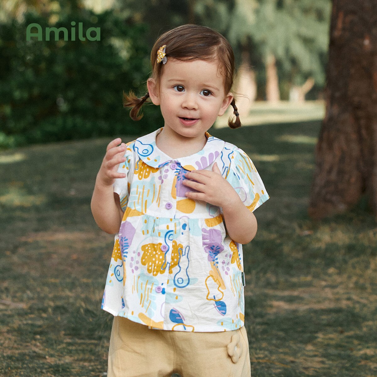 Amila Children&s 2022 Summer New girls &shirt ư   Baby Breathable Soft Tops Fashion